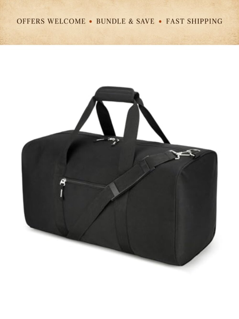 Large 55L Sports Duffel Bag Water Resistant Polyester Gym Travel Carry On
